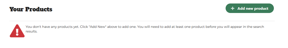Add product prompt on dashboard