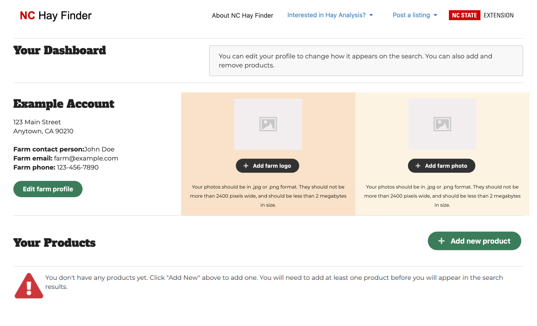 Add product prompt on dashboard